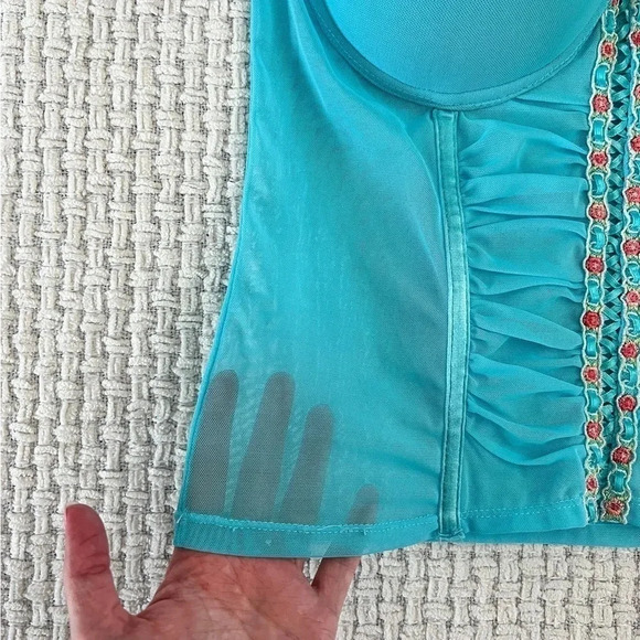 Y2k Secret Treasures Coquette Bustier Crop Top - Picture 2 of 6